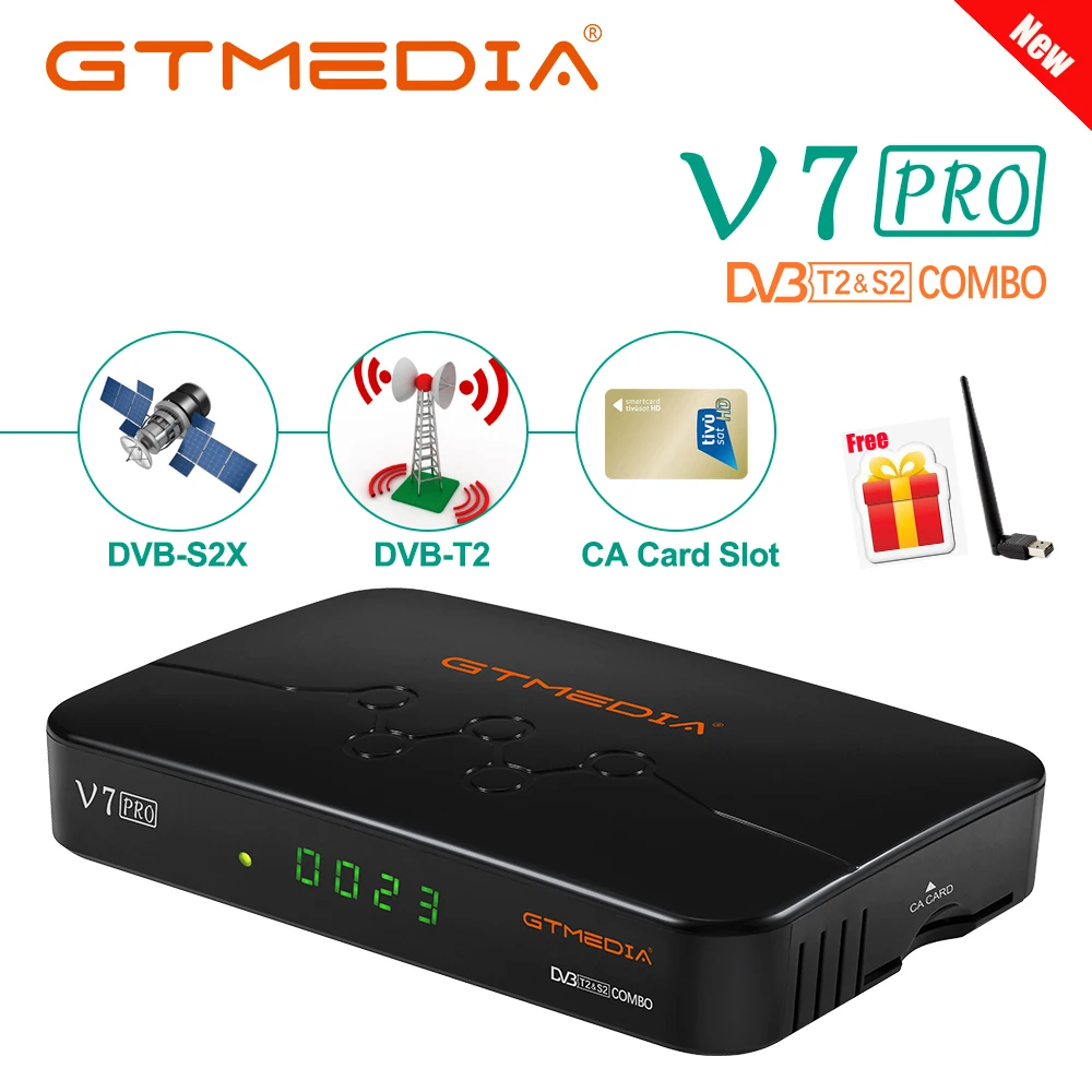 

GTMEDIA V7 Pro Satellite TV Receiver Freesat DVB-S/S2/S2X Decoder support Ccam H.265 1080P upgraded TV box Set TOp box