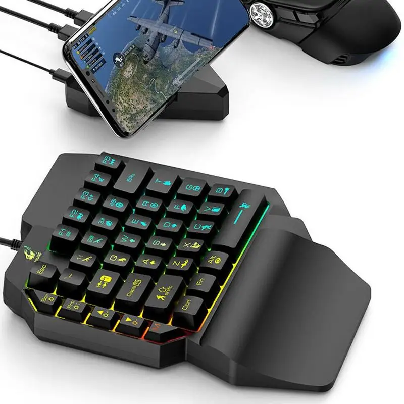 

Wired Gaming Keypad Single-hand Colorful Backlight Gamers Mechanica Professional For PUBG Keyboard Glowing LED Gamer 39Keys M2Q9