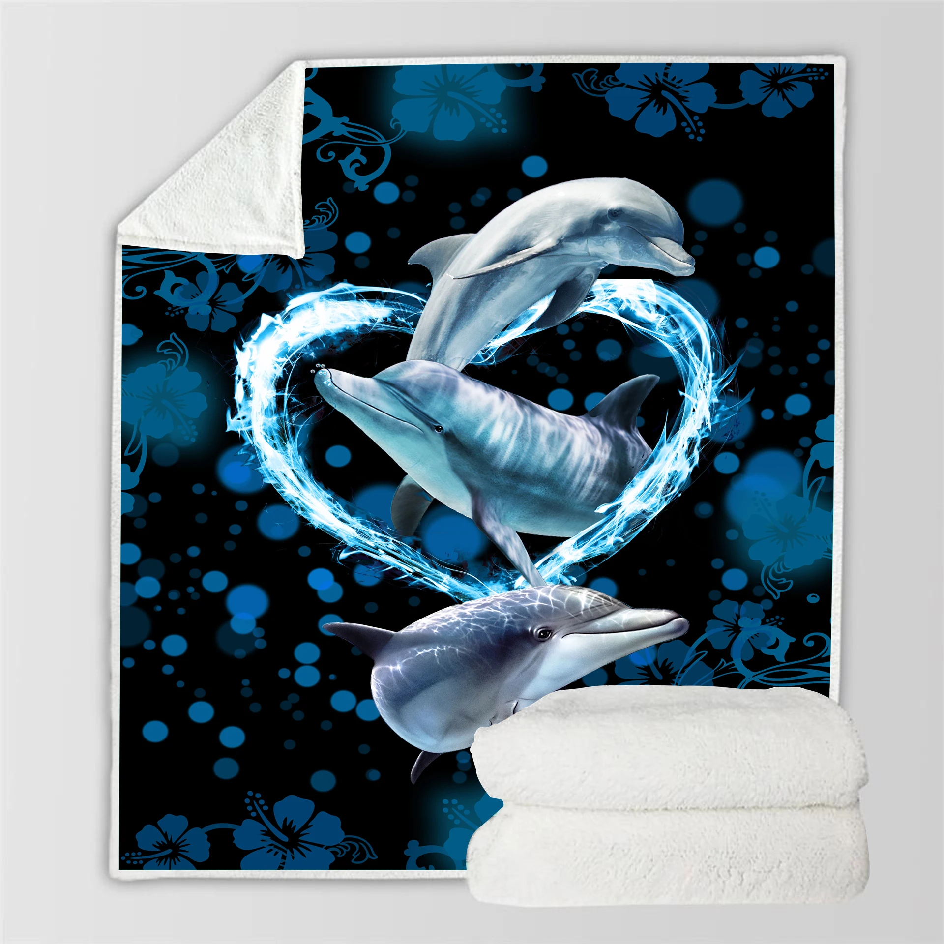 Мягкое Флисовое одеяло с дельфином покрывало для дивана постельное белье Прямая