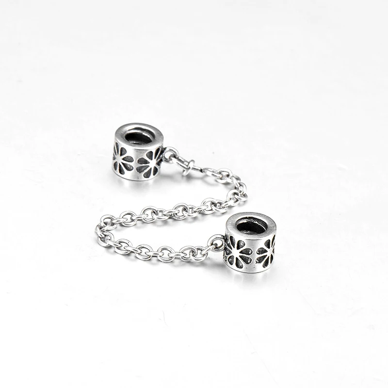 Бусины цепочки из серебра 925 пробы с цветочным узором|Ювелирные шармы| |