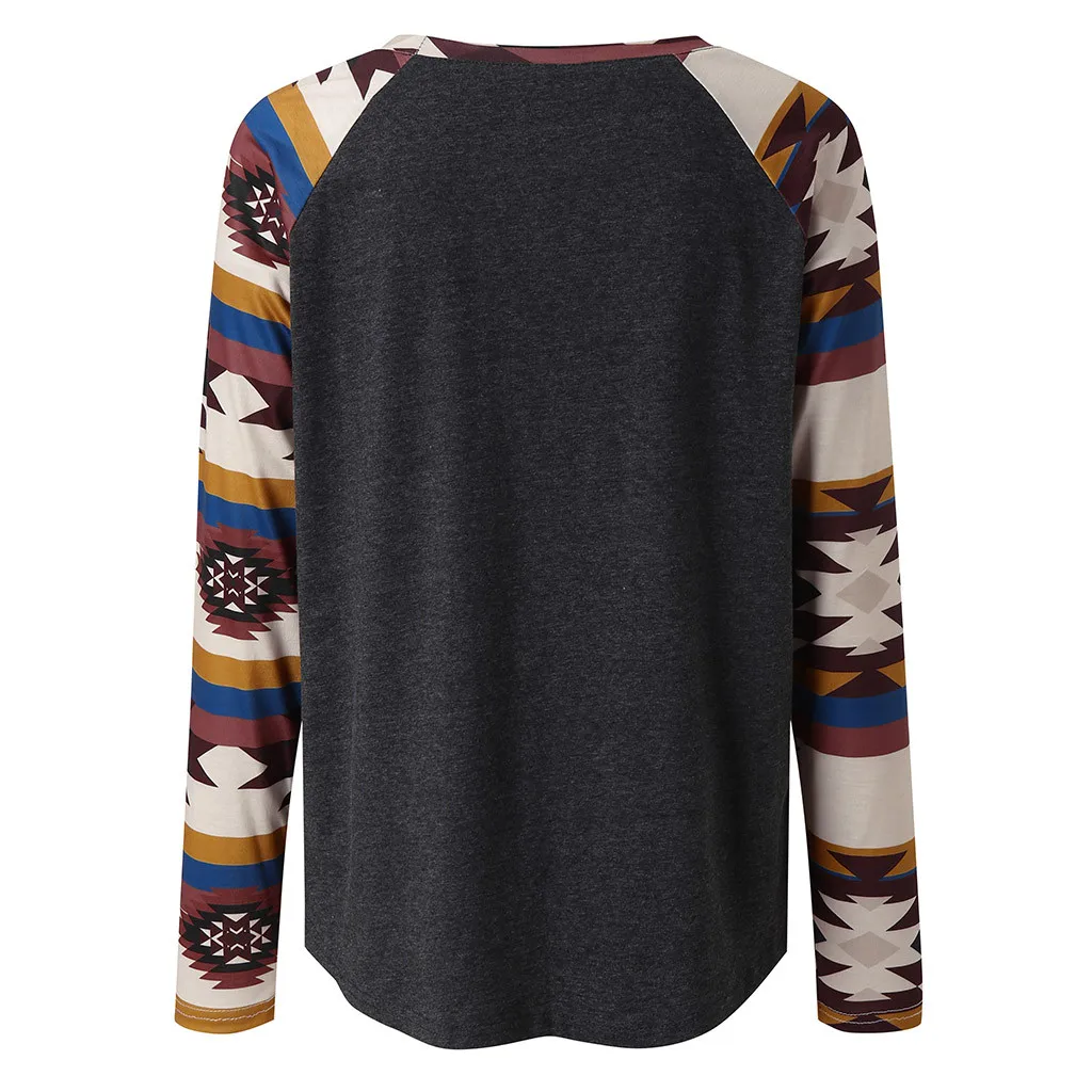 Топ с круглым вырезом женская одежда Женская полосатая блузка в стиле пэчворк