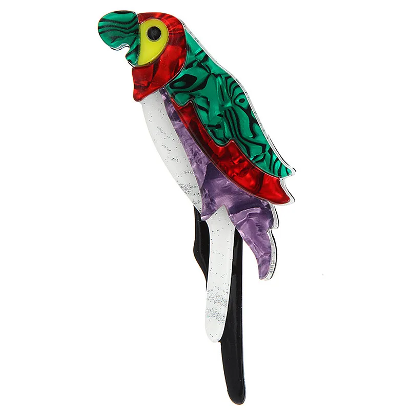 Разноцветные Акриловые броши в виде попугаев и птиц для женщин девушек значки