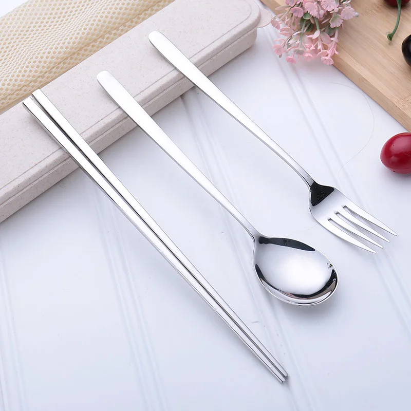 

Outdoor Flatware Tableware Set Stainless Steel Spoon Fork Chopsticks for School Work SEC88