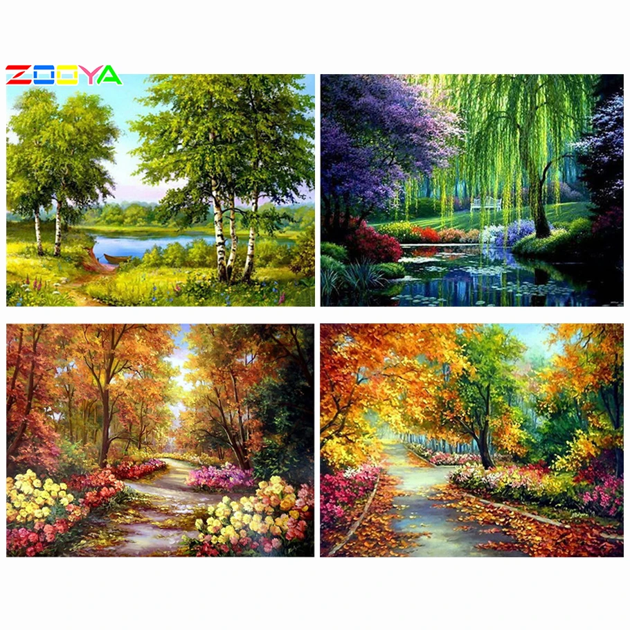 

Diamond Painting Cross Stitch Tree Scenic Full Square Rhinestones 5D Diy Diamond Embroidery Diamond Mosaic Wall Decortion JM081