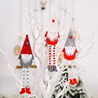 Креативный подарок на Рождество, украшение сделай сам, плюшевая кукла Санта-Клаус, подвесная подвеска, безликая карликовая кукла, подвеска на рождественскую елку