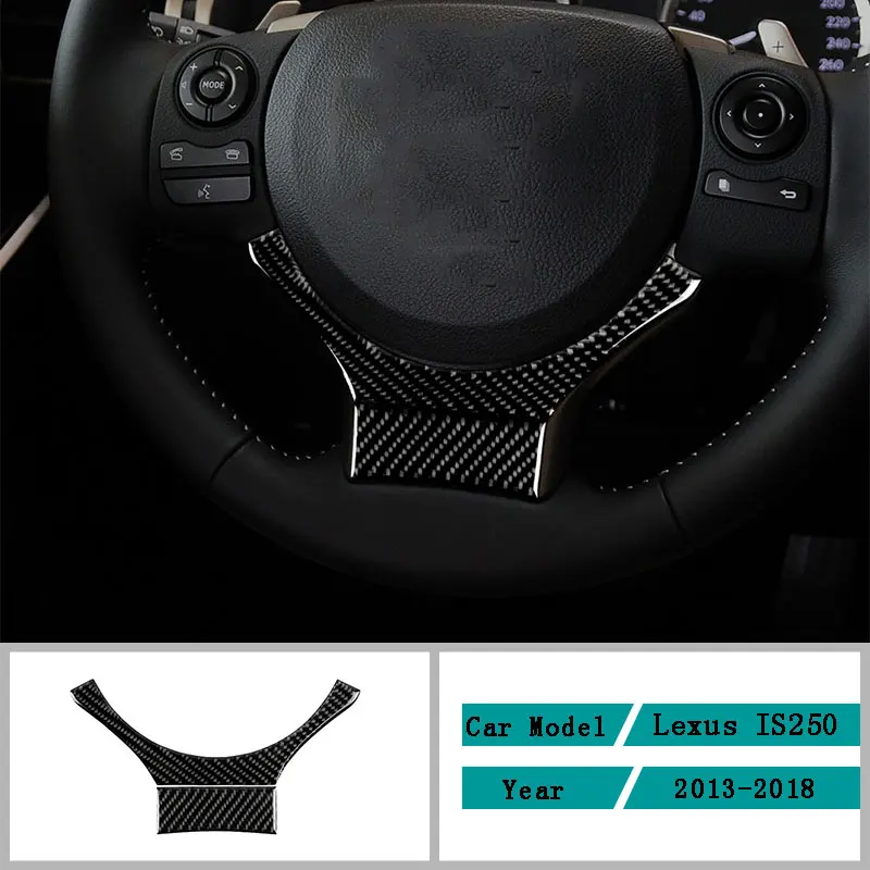 

Carbon Fiber Car Accessories Interior Steering Wheel Decoration Protective Decals Cover Trim Stickers For Lexus IS250 2013-2018