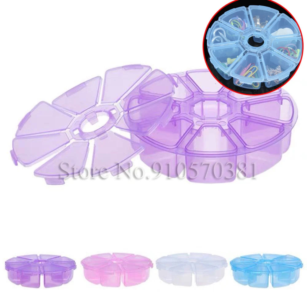 

8 ячеек, круглый ящик для хранения, чехол, ремесло, жемчуг, ювелирные изделия, бусины, бусины, в форме винта, стразы, органайзер, контейнер «сде...