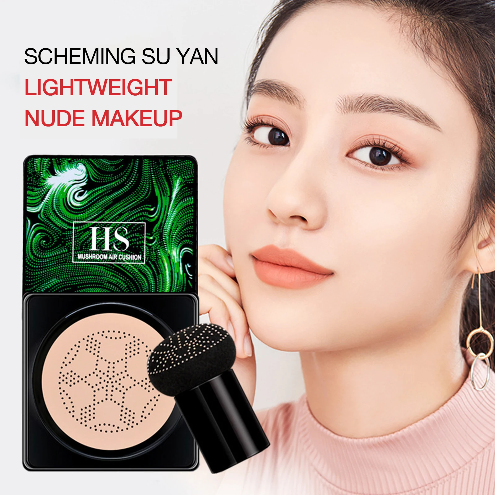 

Mushroom Head Sponge Puff Lightweight Nude Makeup Cushion With Natural Long-lasting Smooth Concealer Mild Moisturizing Bb Cream