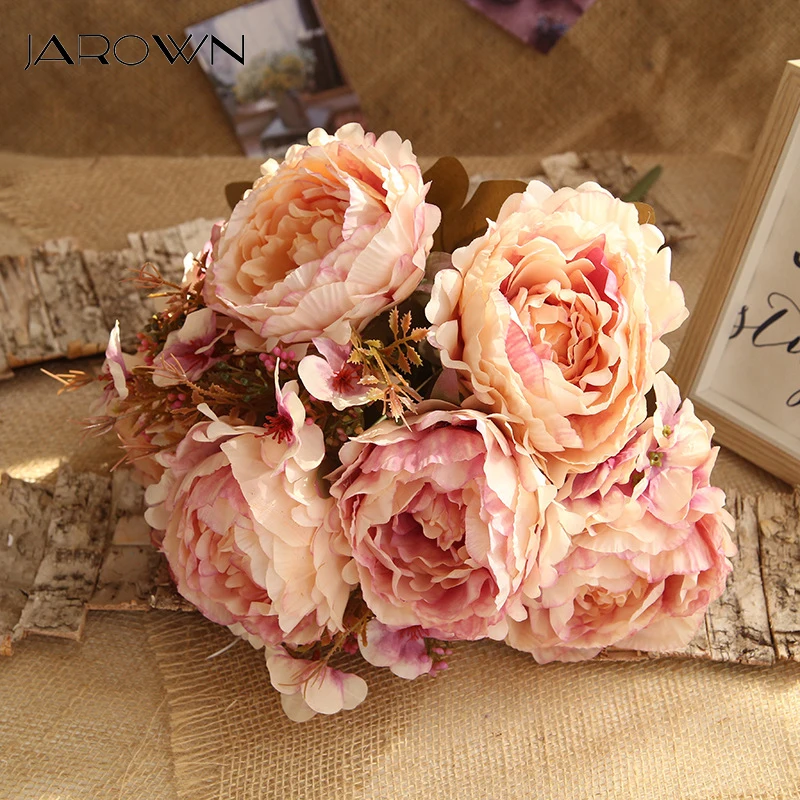 

JAROWN Artificial High Quality Big Peony Flower Bouquet Autumn Home Decor Wedding Decoration Flowers Flores Sztuczne Kwiaty