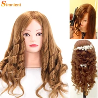 mannequin head with 65cmnatural 85 human hair for practice hairstyle kappershoofd hairdresser doll head for hairstyles training