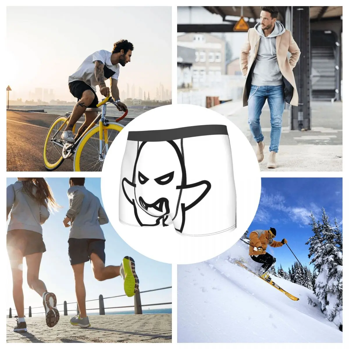 Мужские трусы с рисунком злого духа мужские мягкие большого размера | боксеры