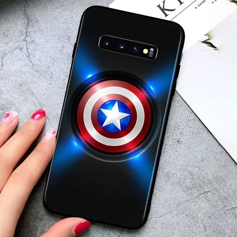 

Avengers Shield for Samsung Galaxy S21 Ultra Plus Note 20 10 9 8 S10 S9 S8 S7 S6 Edge Plus Black Phone Case