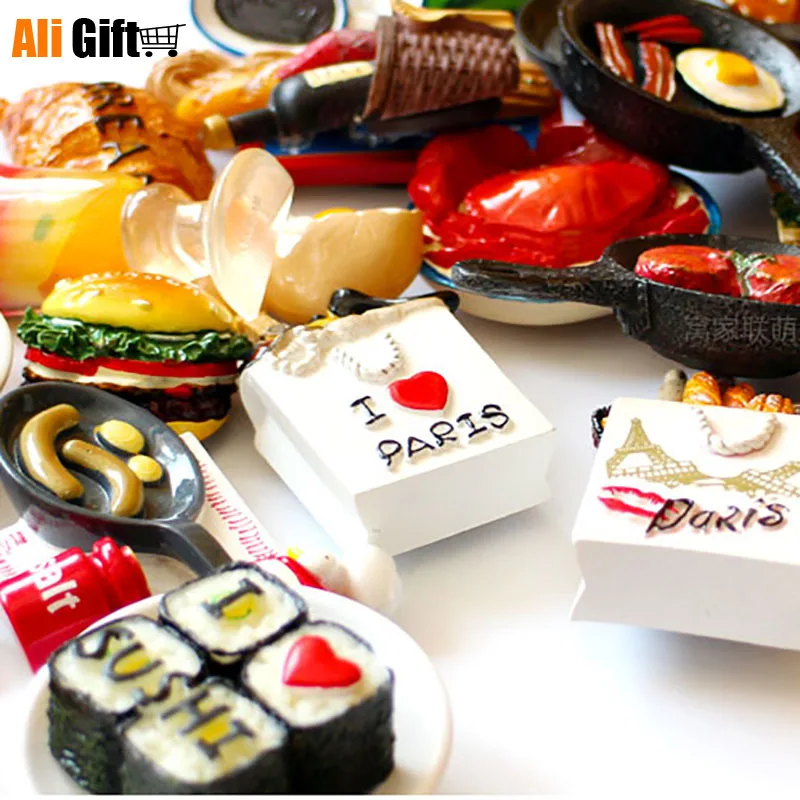 Креативные 3D Магнитные наклейки на холодильник пищевые магнитные