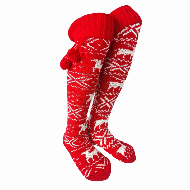 

Women Knitted High Over The Knee Socks Lady Lovely Warm Comfortable Thick Long Socks Winter Christmas Stockings Gifts