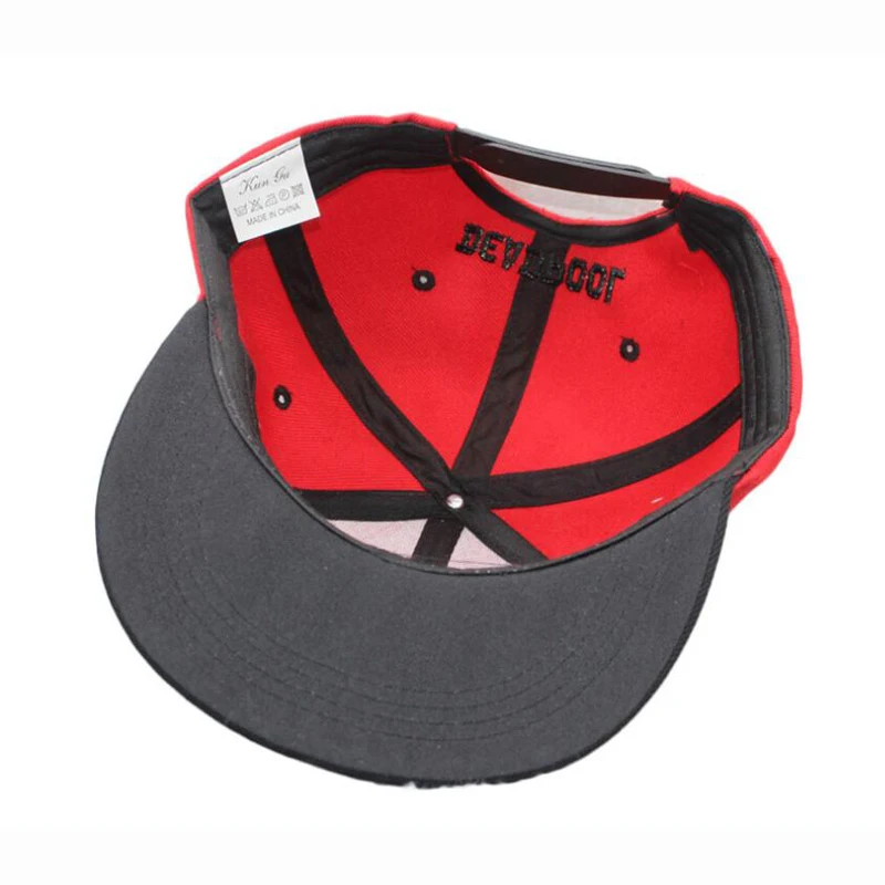 

New Embroidery Anime Deadpool Hip Hop Snapback Hat 100Cotton Casual Flat Baseball Cap For Men Women Gorras Casual Sports Cap
