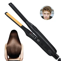 mini hair straightener curler small flat iron 2 in 1 beard straightening tourmaline ceramic anion straighten hair care style too