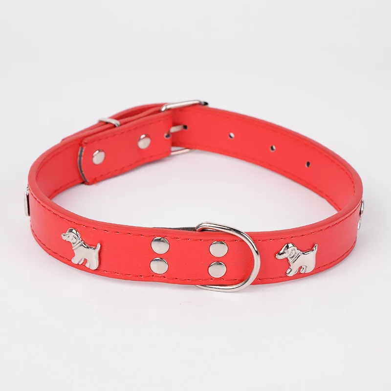 

Pet Supplies Dog Collar Adjustable Cute Dog Pet French PU Solid Color Collar Suitable for Large and Medium-sized Beagle Dogs