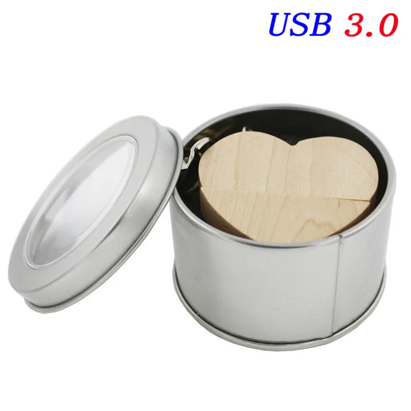 Maple USB with BOX JASTER(5 шт., Пользовательский логотип) USB 3,0 грецкий орех сердце USB+ коробка флэш-накопитель 64 ГБ 32 ГБ 16 ГБ 4 ГБ U диск фотография свадебный подарок - Цвет: Maple USB with BOX