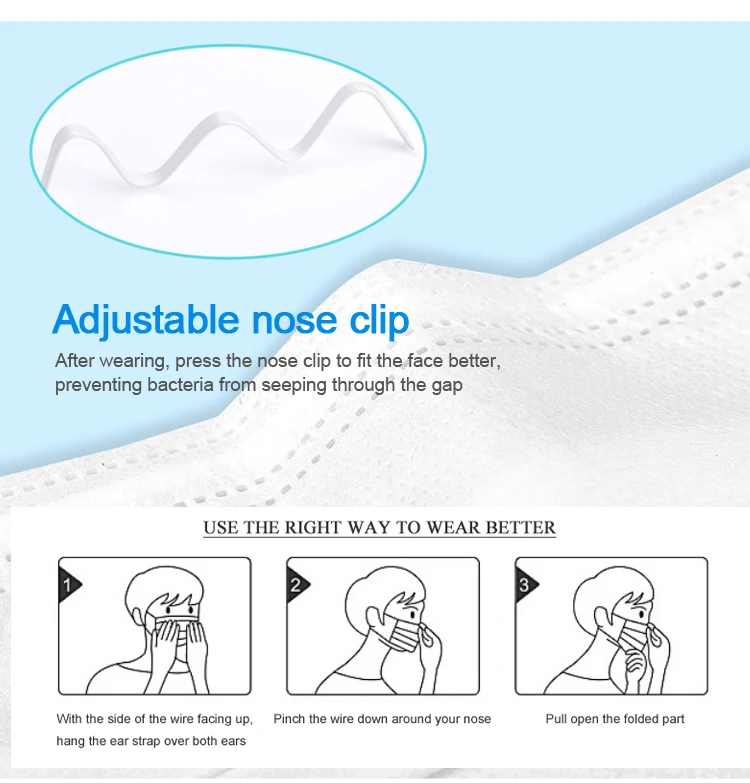 

2000Pcs Surgical Masks Disposable Face Mouth Mask Non-woven Filter Anti Medical Disposable Mask 3-Layers Protective Adult white