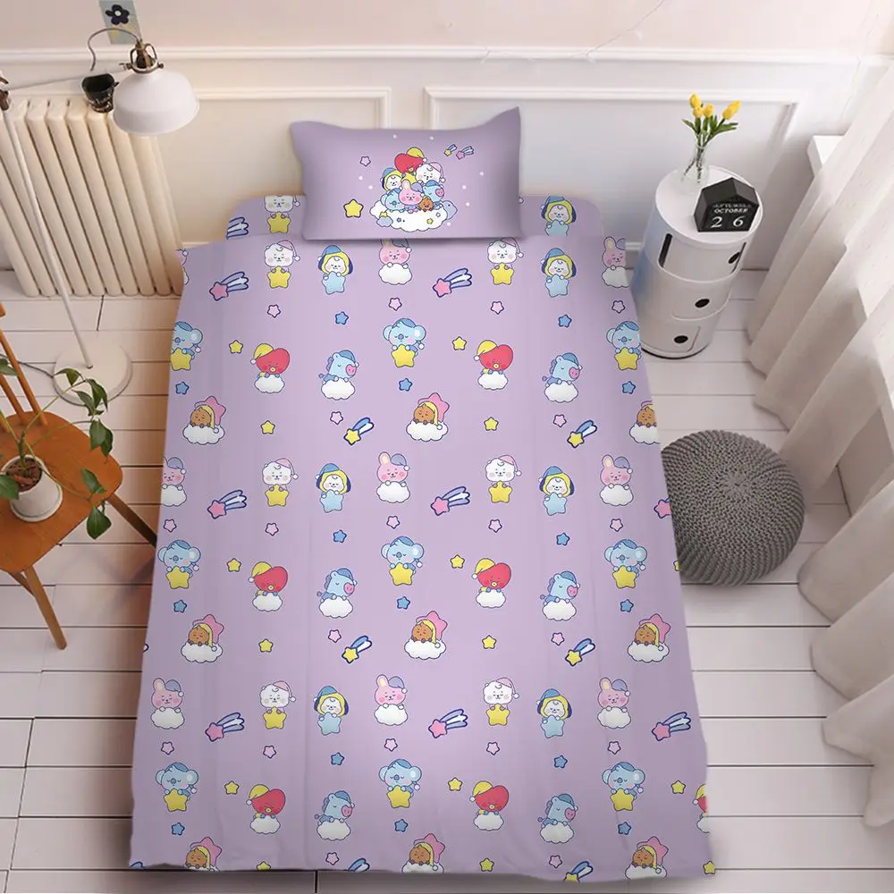 

3pcs Bedding Sets Bangtan A Dream of Baby 150*200cm Cotton Quilt Bed Cover Duvet Cover Pillow Case 3 Pieces
