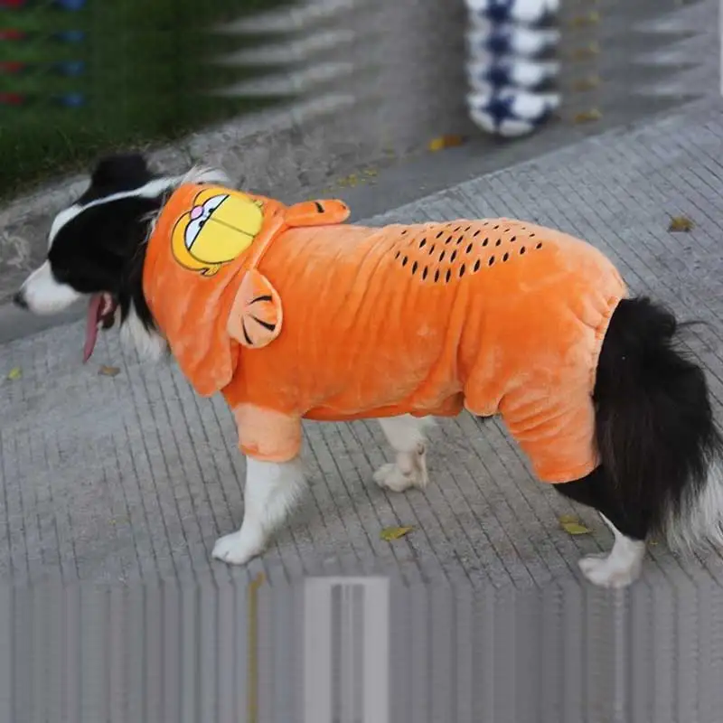 Одежда для больших собак комбинезон пальто с капюшоном куртка Флисовая теплая