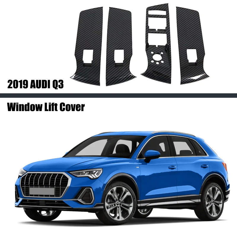 

For AUDI Q3 2019 2020 2021 Interior Accessories Car Window Glass Lift Switch Panel Armrest Decoration Trim Cover Car Styling