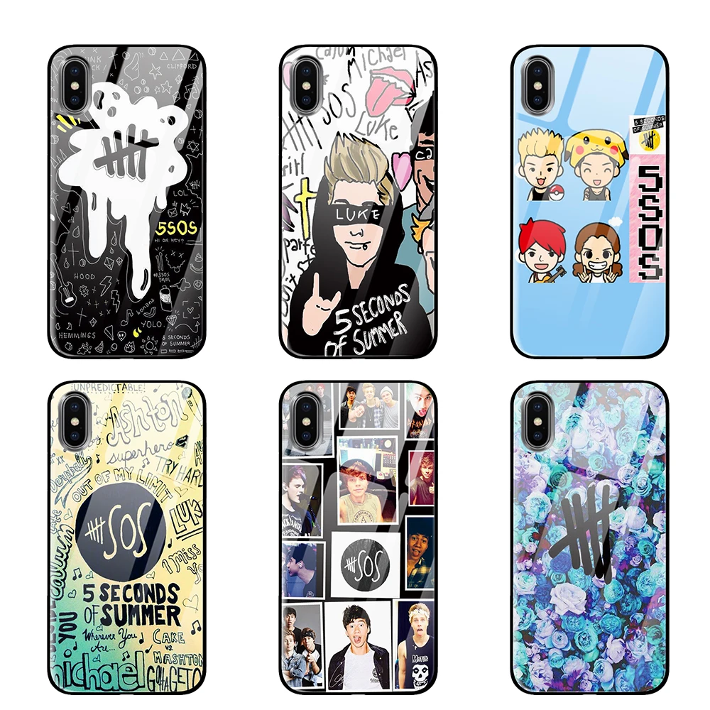 5 seconds of summer 5sos для iPhone 5S 6 6s 7 8 Plus X XS XR 11 Pro макс. закаленное стекло чехлы | Мобильные