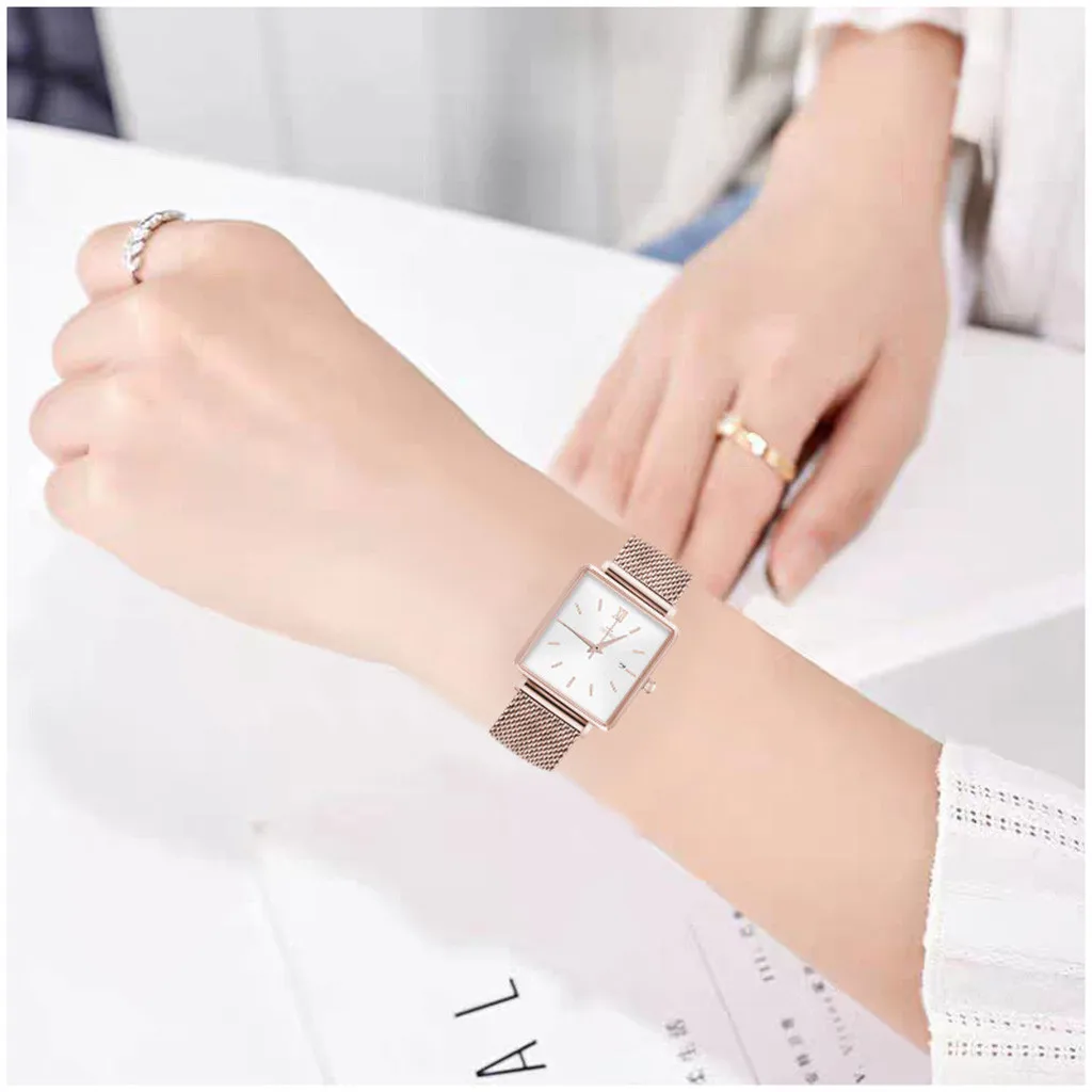 Часы наручные женские кварцевые роскошные повседневные с квадратным