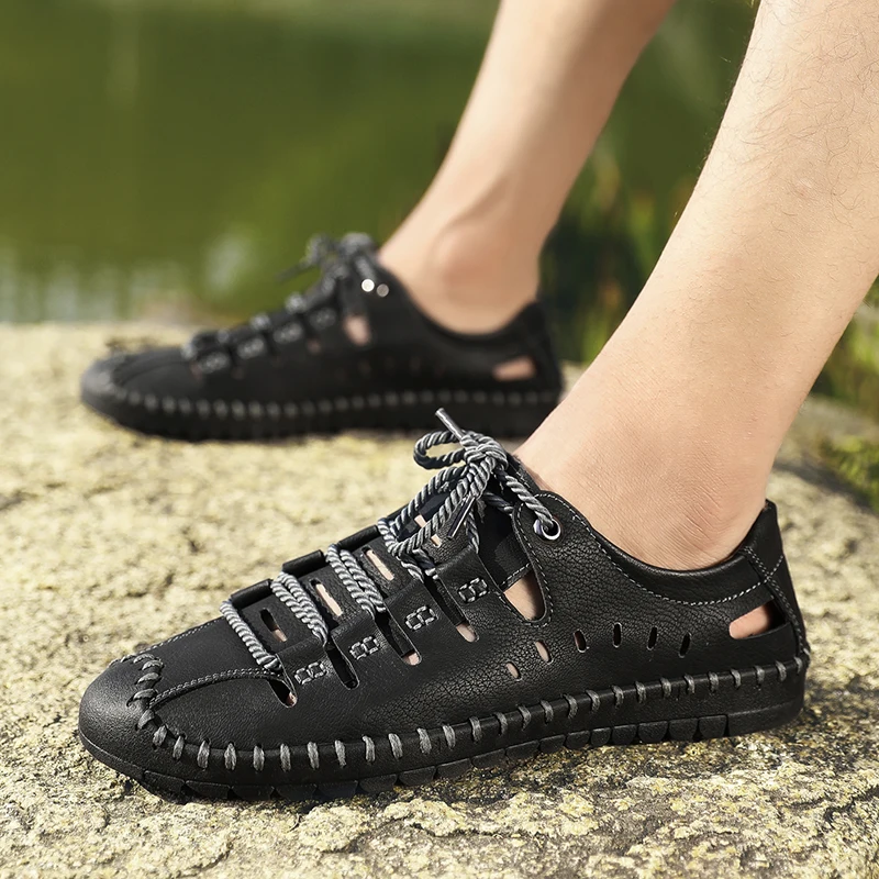 Туфли-оксфорды мужские из дышащей кожи на нескользящей подошве для вождения |