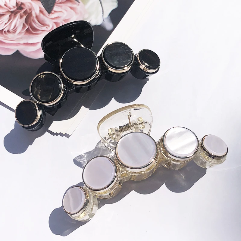 Заколка для волос женская с кристаллами и жемчугом пластиковая - купить по