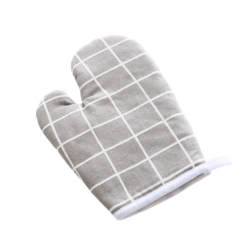 

Oven Mitts Cotton Plaid Cotton Fabric Bake Microwave Oven Glove Heat Lnsulating Gloves Barbecue Anti-scald Gloves