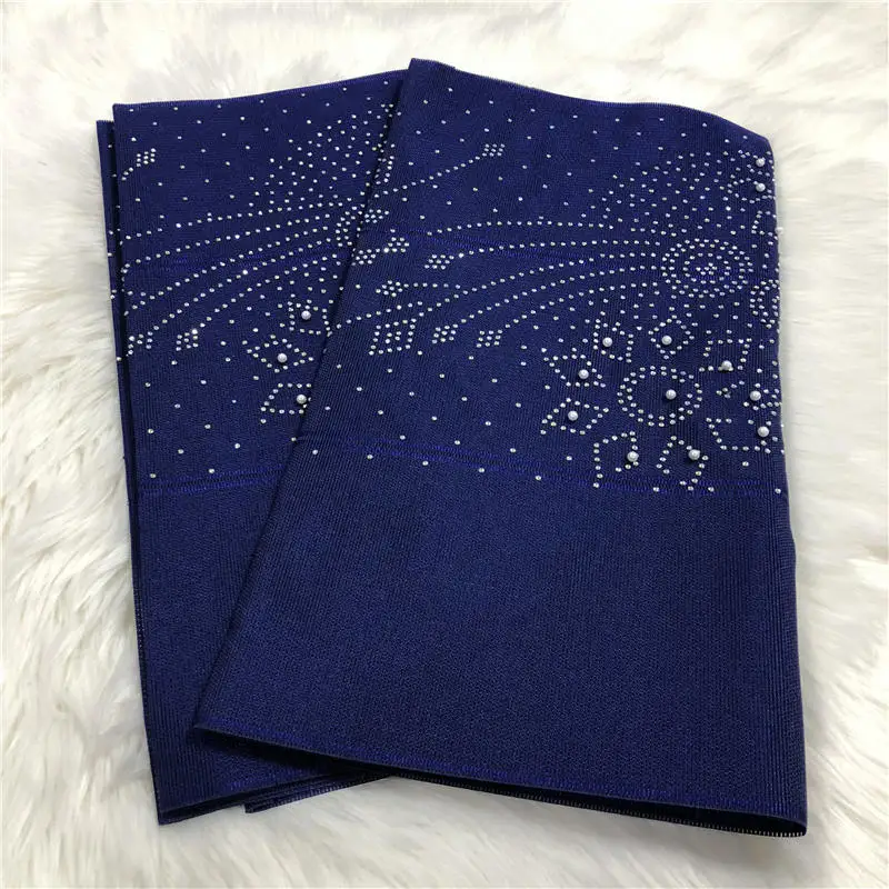Африканский gele головной убор aso oke головной убор с бисером нигерийские Стразы gele головной убор мода для вечерние 2 шт./лот-AH30 - Цвет: 34