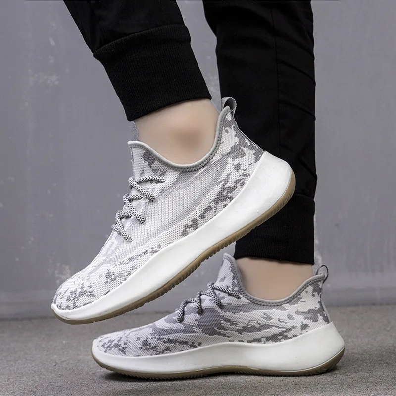 Кроссовки мужские сетчатые без шнуровки дышащие мягкие легкие