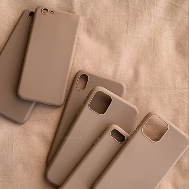 silicone candy color phone case on for oppo realme 8 7 pro 4g 5g 7i 6 5 c21 c20 c12 c3 matte soft tpu back cover coffee cases free global shipping
