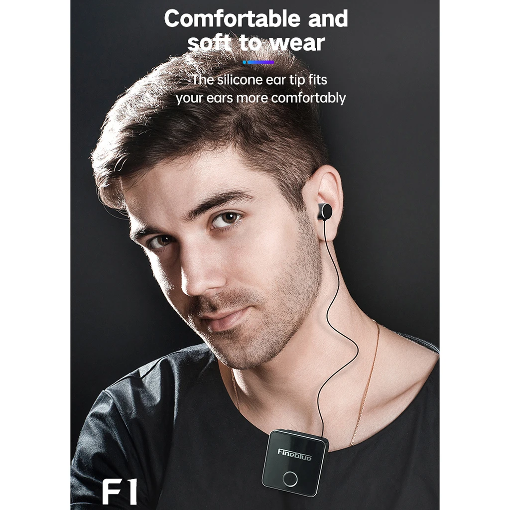 Беспроводная гарнитура FineBlue F1 Bluetooth BT 5 0 handsfree наушники с вибрационным