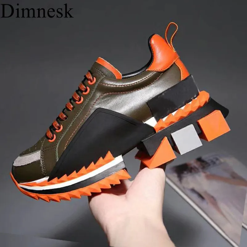 Кроссовки женские из натуральной кожи толстая подошва на шнуровке повседневная