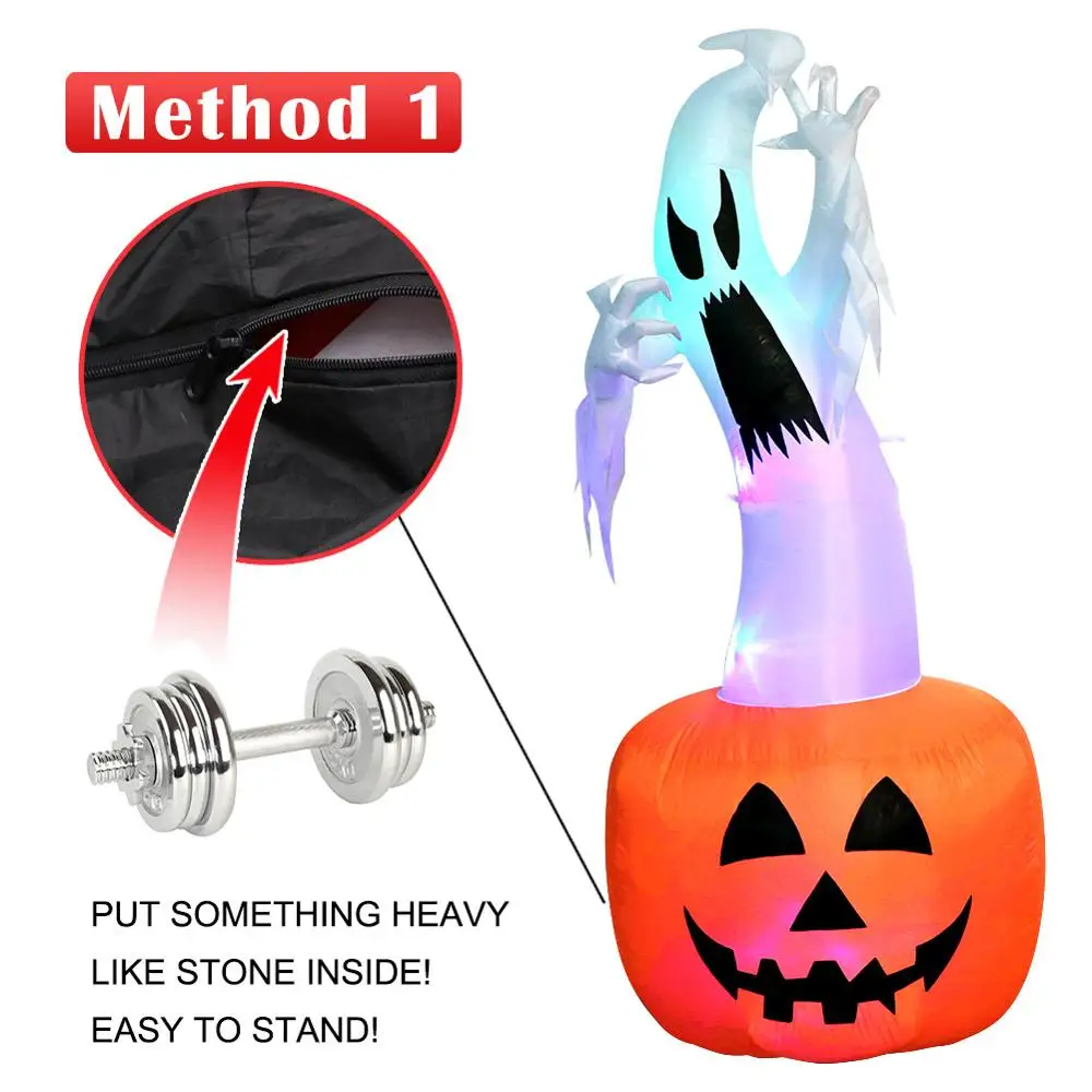 OurWarm 180 см украшения для Хэллоуина надувная Тыква призрак реквизит жуткий страх