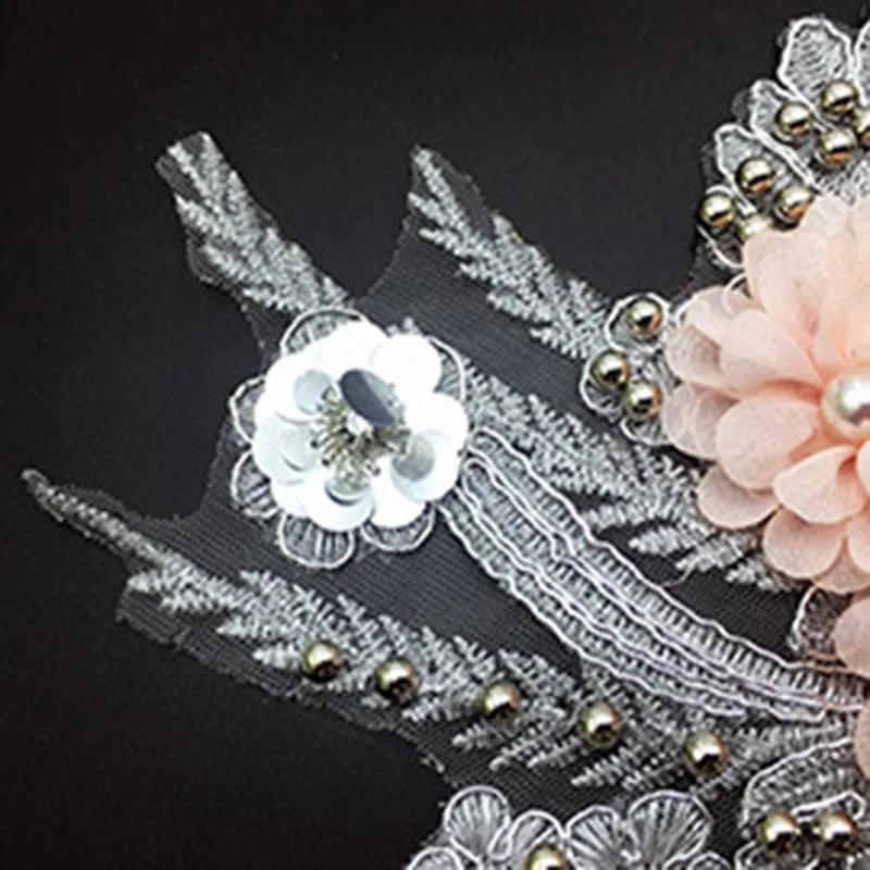 Большая Жемчужная вышивка цветок патч одежда украшения мода аппликация Топ| |