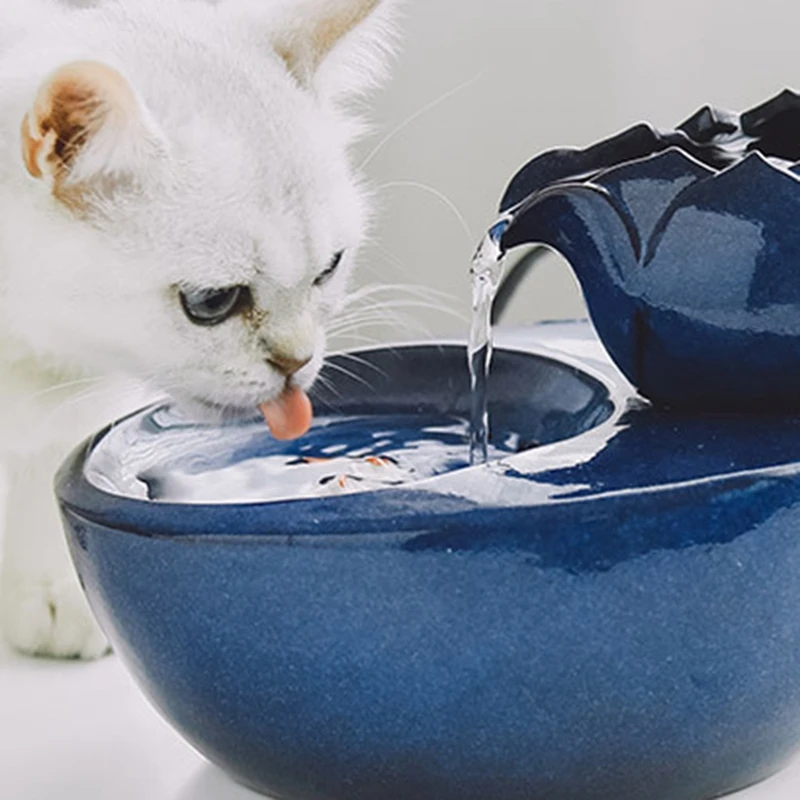 

Cats Dogs Electric Round Basin Drinking Fountain Automatic Circulating