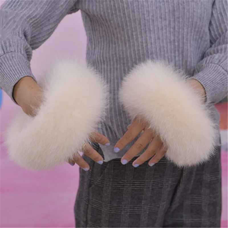 Fox Fur Bracelet Women's Real Leather High Quality Gloves Great Offer Wrist Warmer. | Аксессуары для одежды