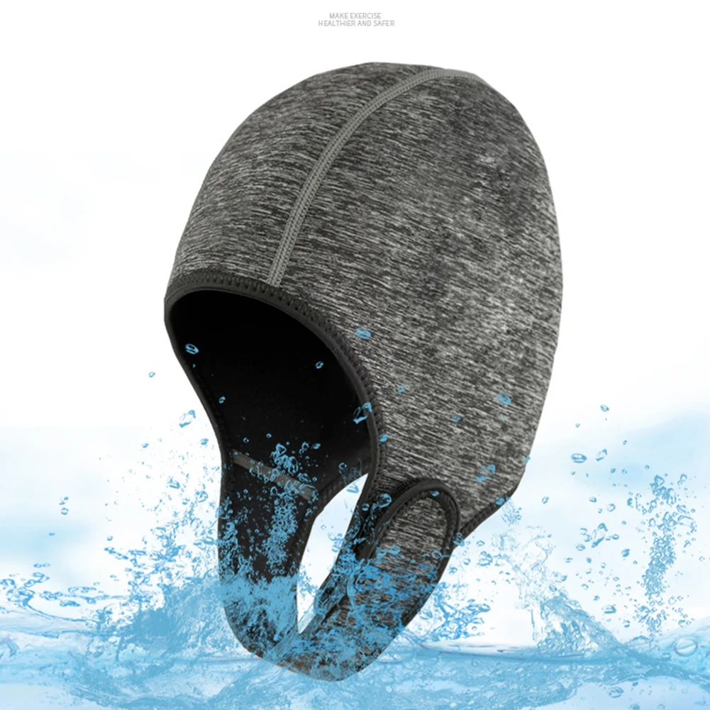

Swimming Cap Neoprene Nylon with Chin Strap Ergonomic Sun-proof Water Sports Beach Outdoor Surfing Swim Cap