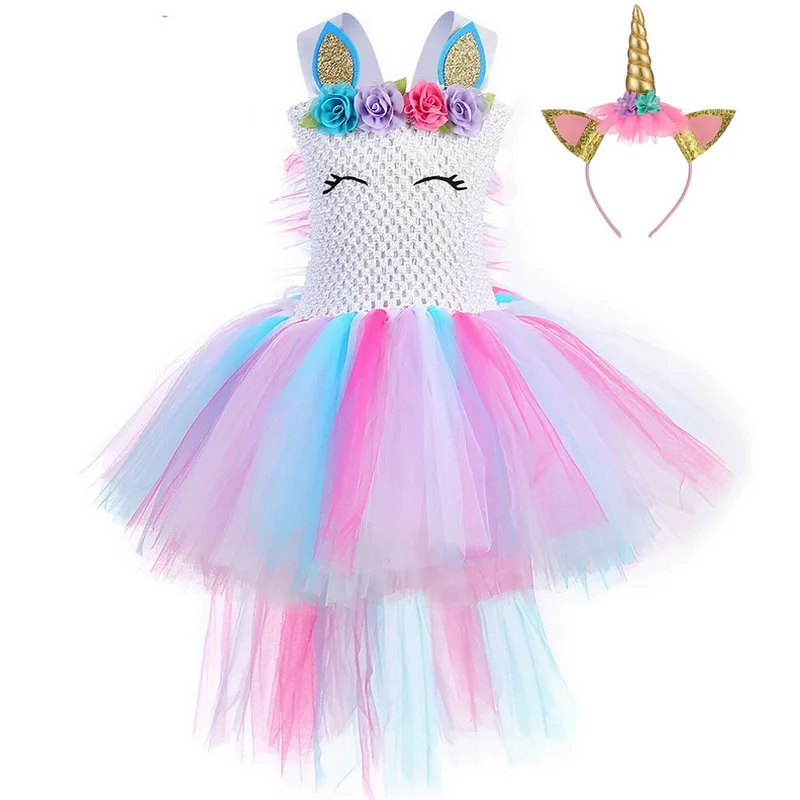 Карнавальный костюм единорога для девочек нарядное детское летнее Пастельное