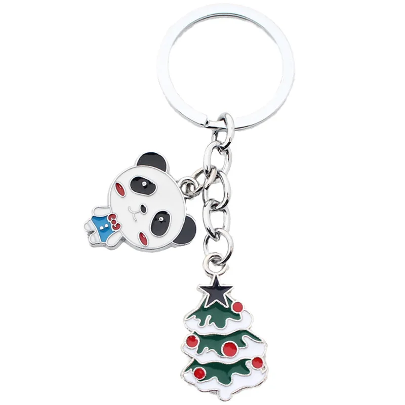 Модный брелок в виде милой китайской панды металлическая веревочная цепочка для