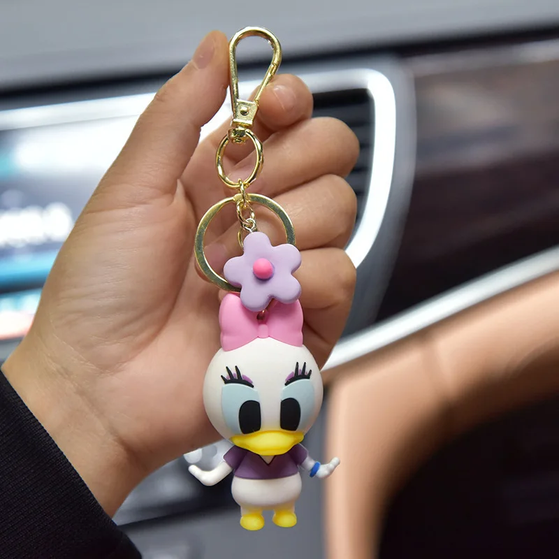 7pcs/Lot 4cm Disney Dolls Mickey Mouse Donald Duck Mini Keychain Bag Pendant Small Gift Flowers Key chain Event Souvenirs - купить по