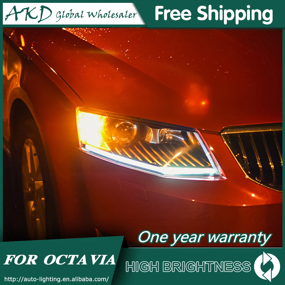 Фары для автомобиля Skoda Octavia 2015-2017 DRL дневные ходовые огни фары светодиодные