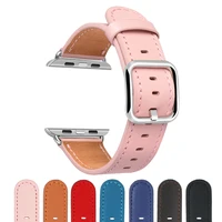 genuine leather watchband strap for apple watch straps canvas band for iwatch 321 38mm 42mm belt bracelet for smart watch