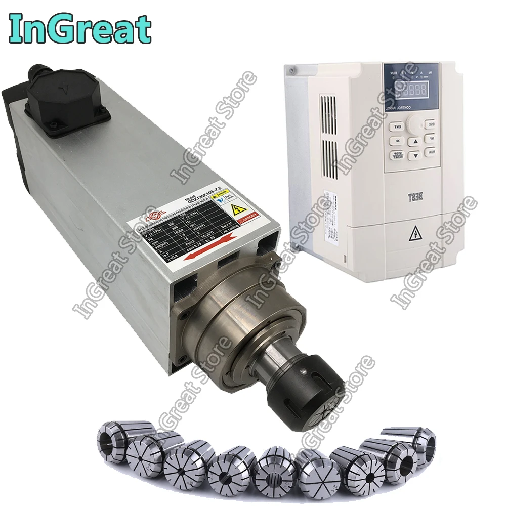 Квадратный вентилятор двигателя шпинделя переменного тока 220 кВт 10 л.с. в ER32 с