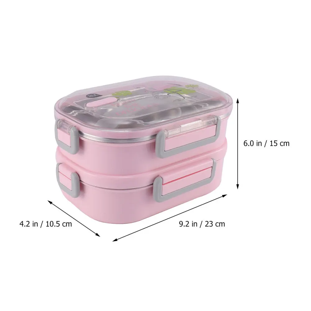 

1 PC 304 Stainless Steel Insulated Bento Box Double Layer Portable Food Container for School Office)
