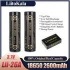 Литиевые аккумуляторы LiitoKala Lii-26A, 18650, 2600 мА  ч, 20 А, 2600 мА  ч, блок питания для электронной сигареты