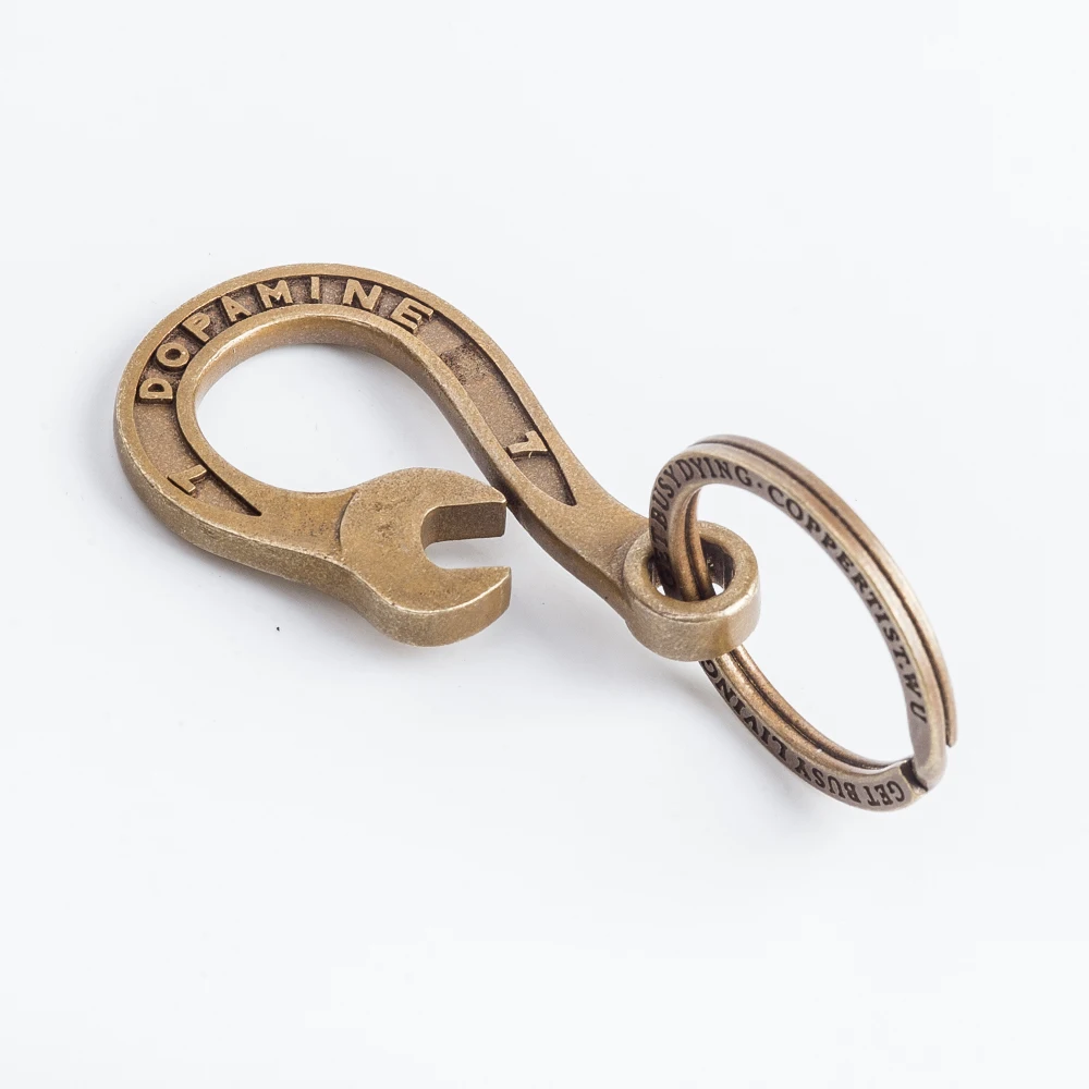 Type 2 Coppertist. wu латунный ключ декоративный узор карабин гаечный ключ застежки коготь крюк брелок кулон-брелок для автомобиля - Цвет: Type 2